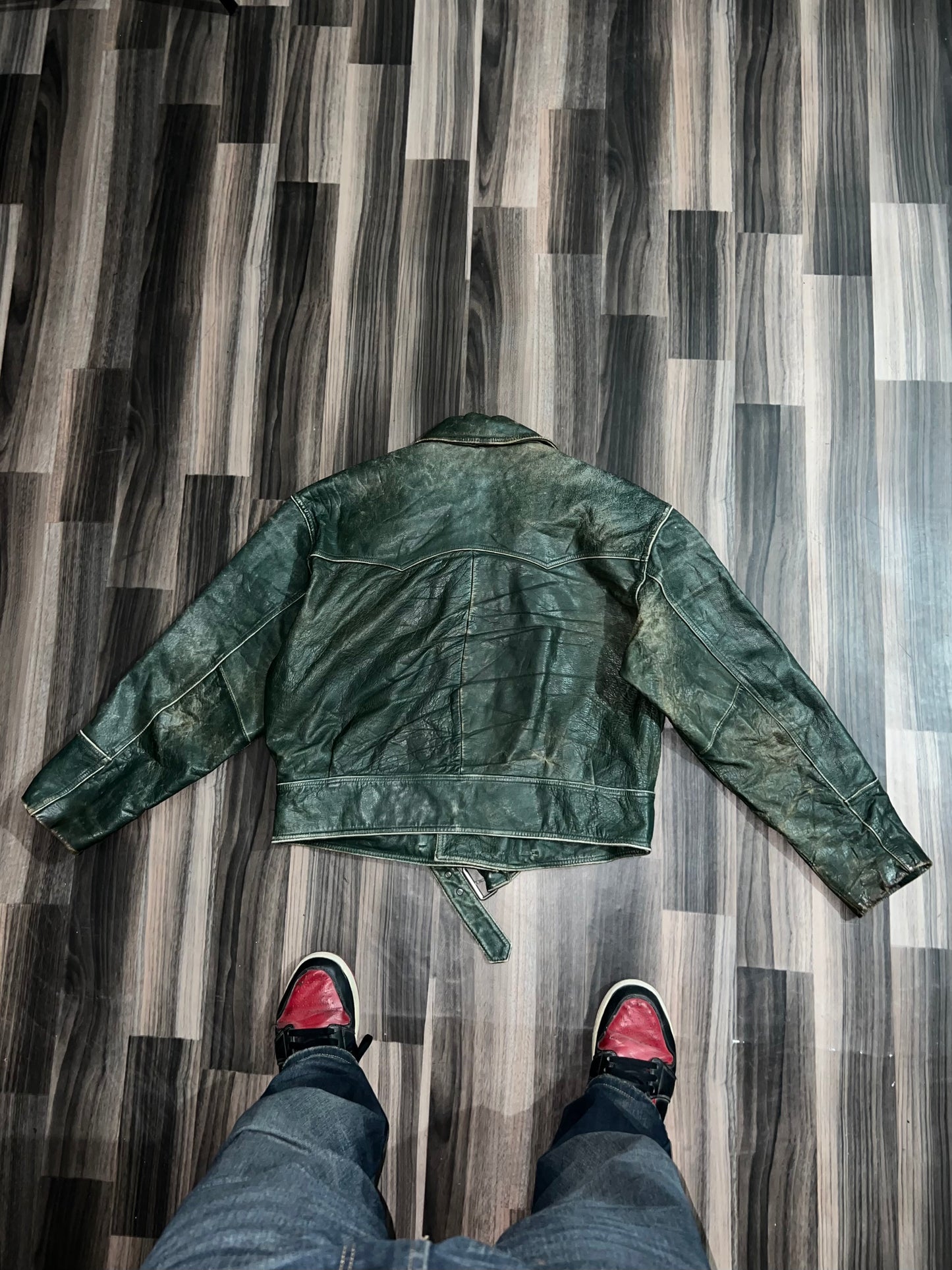 ZUltra Premium Leather Biker Jacket Vintage (M/L)