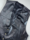 Vintage Genuine Leather Button-Up Vest  (L)