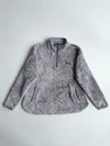 Patagonia Los Gatos Grey Quarter-Zip Sherpa Fleece woman’s–(XL)