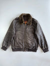Oconis Premium Original Detachable Fur Collar Heavy Leather Jacket ( XL)