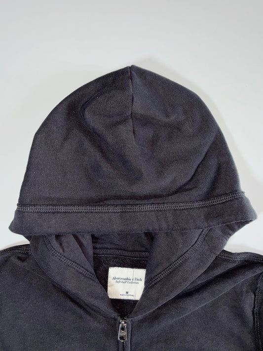 Abercrombie & Fitch Black Full-Zip Logo Hoodie (S)