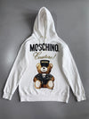 Moschino Couture | Teddy Bear Graphic Hoodie | Embroidered Text (L)
