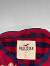 Hollister Red Navy Buffalo Gingham Check Button-Down Shirt (S)