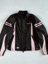 Bering Black and Pink Tribal Motorcycle Riding Jacket Padded(S/M)