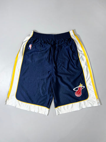 Vintage NBA Miami Heat Basketball Shorts – Navy | Elastic Waist | Embroidered Logo (W:28 |L:25)