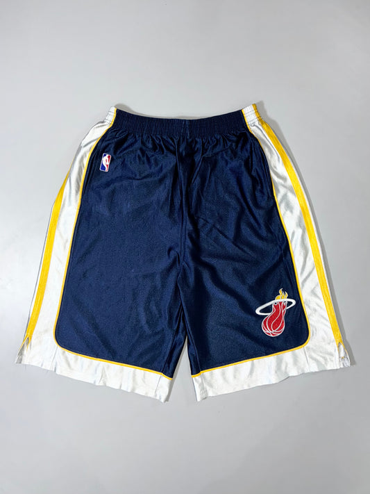 Vintage NBA Miami Heat Basketball Shorts – Navy | Elastic Waist | Embroidered Logo (W:28 |L:25)