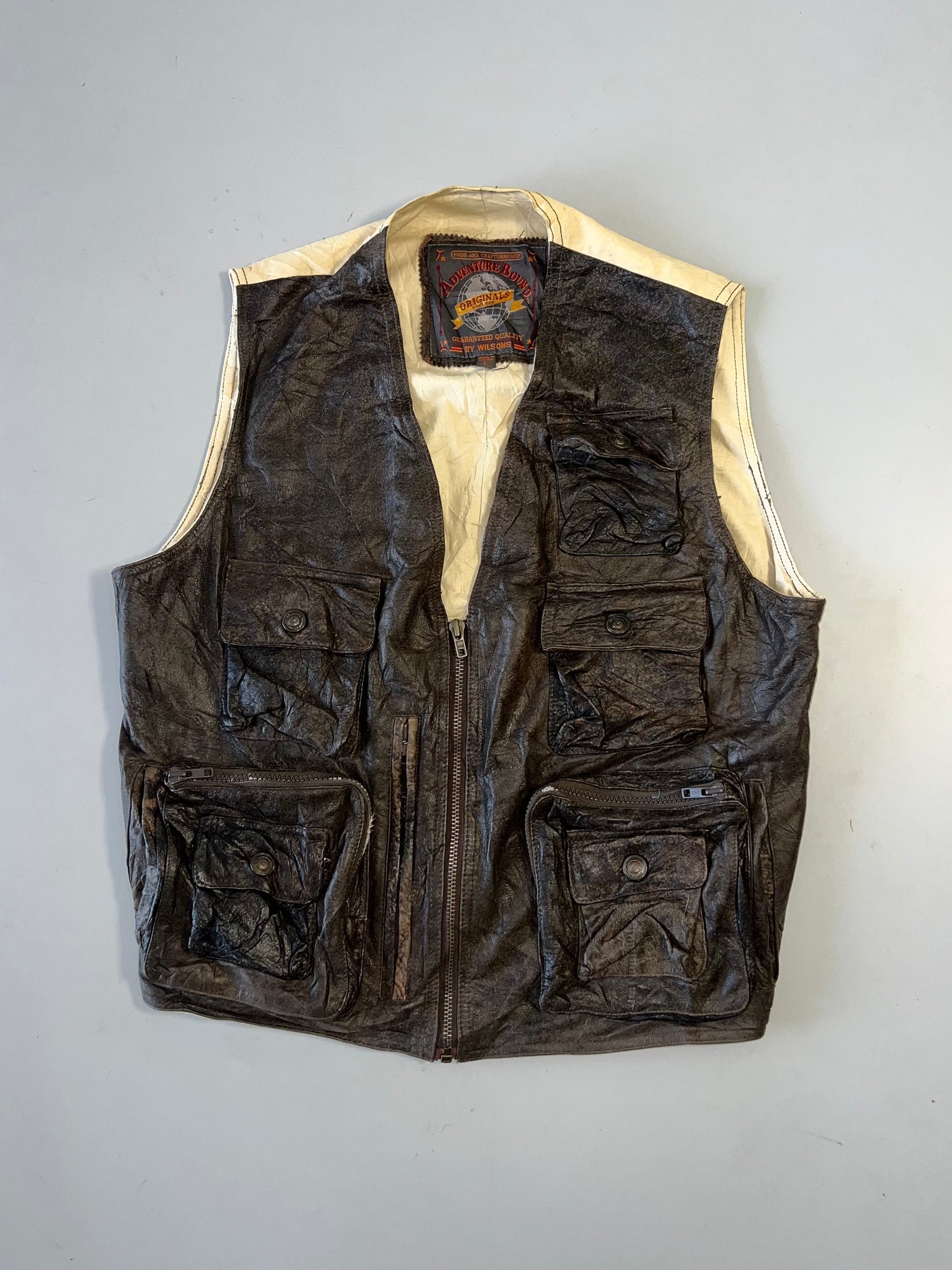 !                                                                                Adventure bond Original Half Leather Jacket (L)