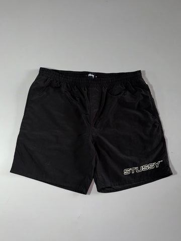 Stüssy Black Nylon Water Shorts (W:39) (L:19)