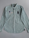 Polo Ralph Lauren | Green Striped Big Pony Custom Fit Shirt | (M)
