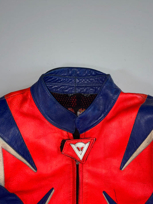 Dainese Red & Blue Star Graphic Racesuit Knee Padded (M) (W:36|L:38)