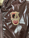 Q.J Glossy Sherpa-Lined Hooded Bomber Jacket – Brown Fuur inside (S)
