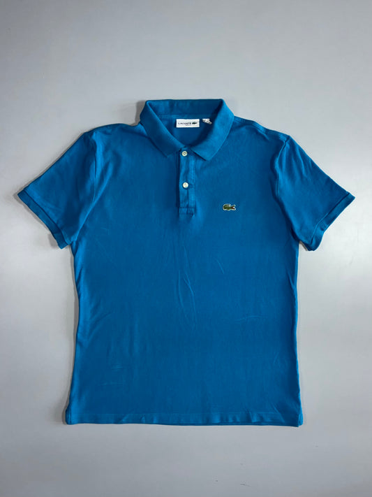 Lacoste Classic Polo Shirt Crocodile Logo 100% Cotton Cobalt Blue (M)