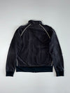 Nike Black Full-Zip Track Jacket with White Collar and Sleeve Stripes (M)