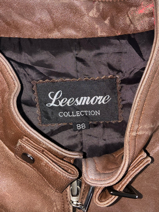 Leesmore Collection | Brown Distressed Leather Jacket (S)