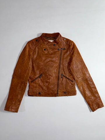 She's by Aenoc Studded Leather Jacket Moto Style Women’s (XS)
