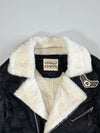Coincos “Bad Boy” Patch Shearling (Furr Inside) Biker Jacket (M)