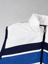 Fila Navy & White Colorblock Puffer Vest – Striped Chest Panel (L)