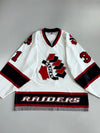 Vintage Nepean Raiders #31 White Red Black Canadian Minor Hockey Mesh Game Jersey (XL)