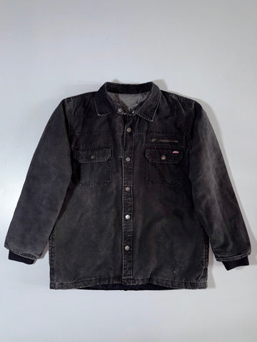 Dickies Quilted Flannel-Lined Hooded Chore Jacket – Washed Black,  (L)