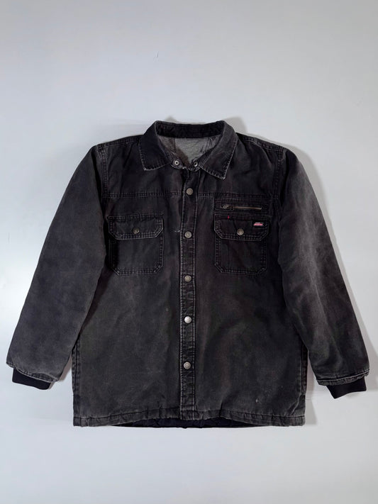 Dickies Quilted Flannel-Lined Hooded Chore Jacket – Washed Black,  (L)