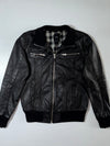 Vintage Poco Loco Black Leather Bomber Jacket (M)