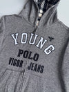 Young Polo Vigor | Grey Zip Hoodie Plaid Lined | (S)