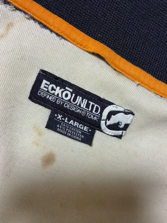 Ecko Unltd Varsity Embroidered Zip Track Jacket – Navy & White (3XL)