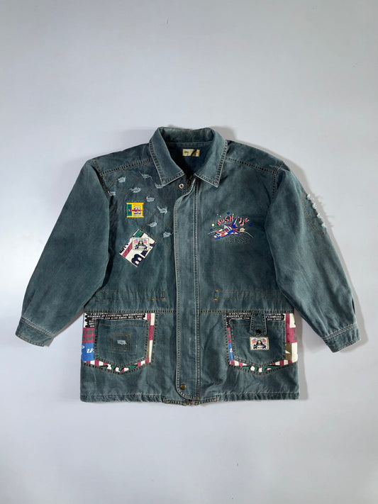 Bashful Bridge Denim Patchwork Jacket Multi Patch (L/XL)