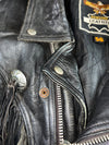 Genuine Pure Leather Fringe Biker Jacket (L)