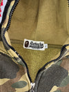 BAPE A Bathing Ape 1st Camo Shark Full Zip Hoodie Green Camo Double Zip (M/L)