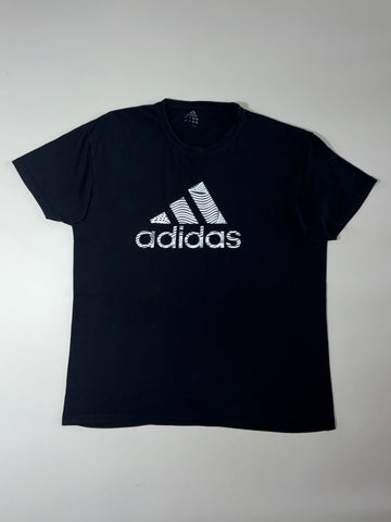 Adidas Zebra-Print Logo T-Shirt – Black (XL)