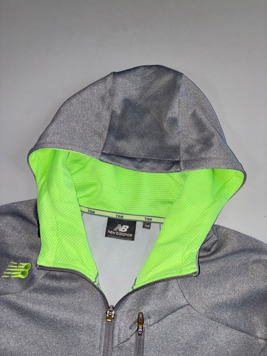 New Balance TRN Grey Neon Green Full Zip Hoodie (S/M)