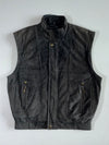 Distressed Grey Leather Utility Vest (XL)