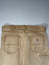 Carhartt Relaxed Fit Brown Washed Canvas 5-Pocket Work Pants (W:36) (L:41)