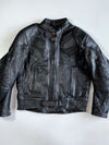 SHOO Armored Full-Grain Leather Motorcycle Jacket (Paded)(M/L)
