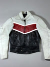 Ikon Sport White Red Black Leather Biker Jacket (S/M)