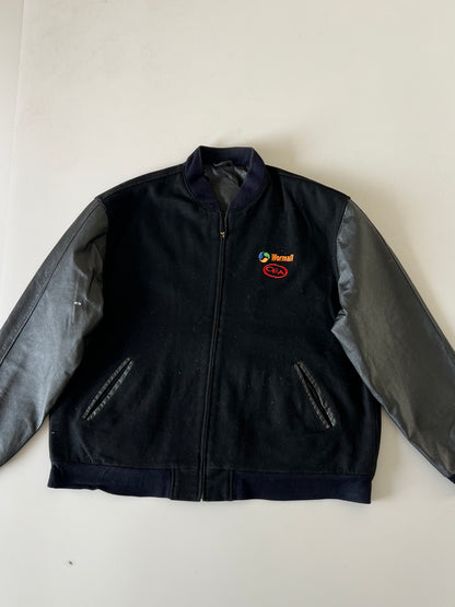 !                                         Super Premium Minimal Varsity Jacket Original Leather (2XL)