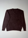 Lacoste Wool V-Neck Sweater – Chocolate Brown (XL)