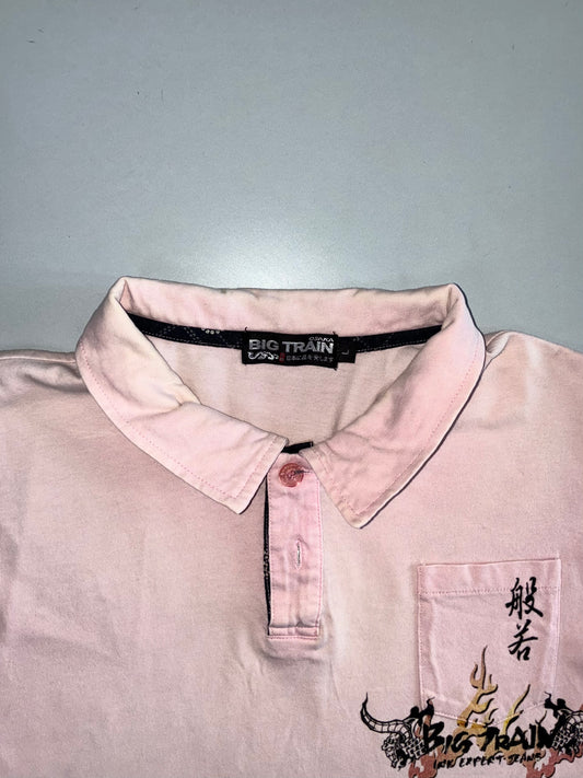 Big Train Osaka Japanese Kanji Graphic Polo Shirt (L)