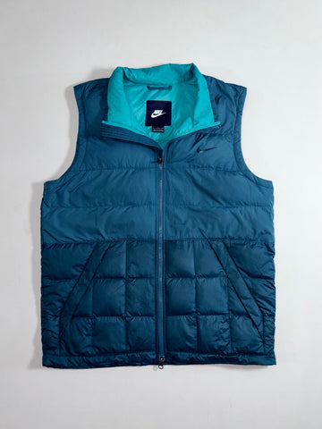Nike Puffer Vest  Navy Blue x Teal, Vintage Sportswear (L)