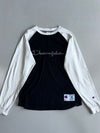 Champion Raglan Long Sleeve Tee – Black/White (M)