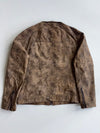 Angelo Litrico Crafted Goods Distressed Brown Leather Moto Jacket (XL)