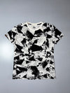 Vintage Japanese Splatter Print Graphic Tee “Stay Weird” – Black/White, (M)