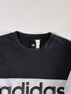 Adidas Linear Colourblock Crewneck Sweatshirt  Heather Grey & Black  (S)