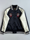 Skull Cowboy Embroidered Satin Souvenir Varsity Jacket(M)