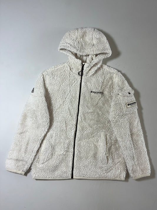 Discovery Expedition White Sherpa Hooded Jacket (S)