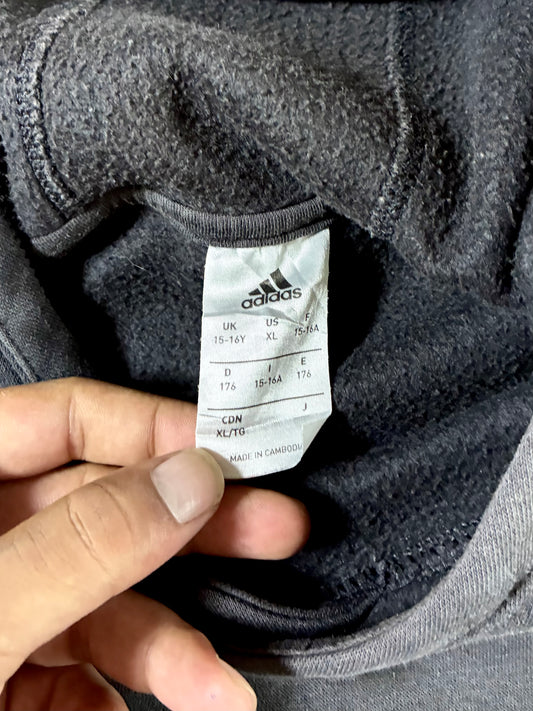 Adidas Black Piped Pullover Hoodie (M)