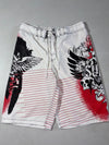 What brand are the white and red skull print board shorts (W:34) (L:24)