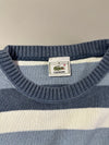 Vintage Lacoste Striped Knit Sweater – Blue & White Rugby Stripe (L)