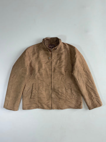Vintage AeroDrome USA Tan Suede-Feel Café Racer Jacket – (XL)